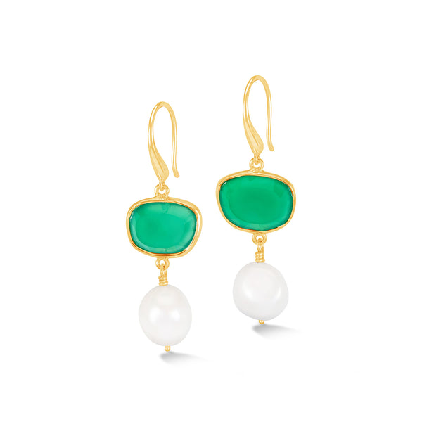 PEBE15-V-ROCK-Dower-and-Hall-Yellow-Gold-Vermeil-Green-Onyx-Pebble-and-Pearl-Drop-Earrings