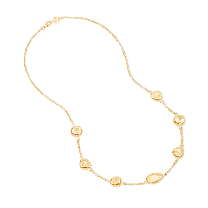     PEBN13-V-Dower-and-Hall-Yellow-Gold-Vermeil-Multi-Pebble-Necklace