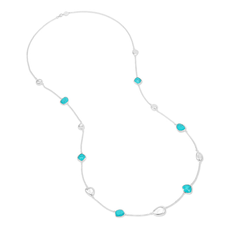PEBN14-S-TURQ-Dower-and-Hall-Sterling-Silver-Turquoise-Gemstones-and-Pebbles-Long-Necklace