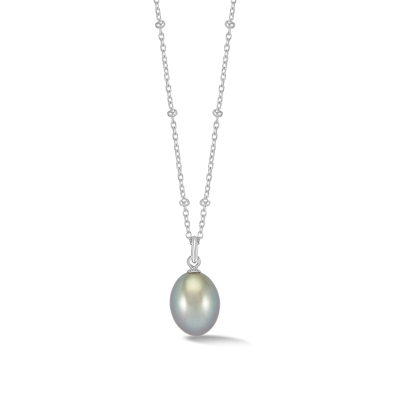 Oval Dove Grey Freshwater Pearl Pendant