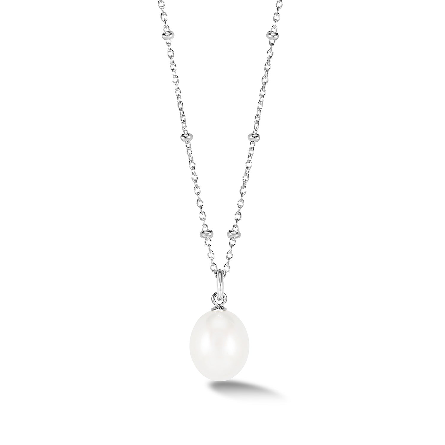 Dower & Hall Oval White Freshwater Pearl Pendant