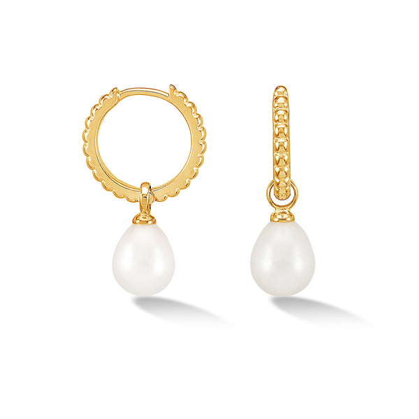 SCDE10-V-WP-Dower-and-Hall-Yellow-Gold-Vermeil-Timeless-Oval-Pearl-Charm-Hoops