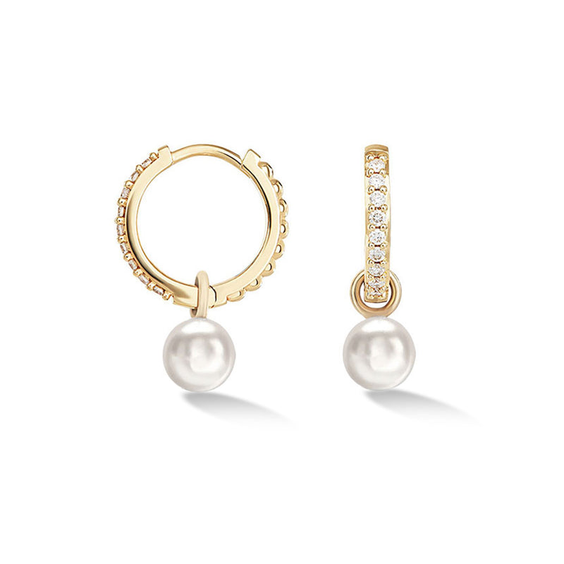 SCDE30-9Y-DIA-WP-MED-Dower-and-Hall-9k-Yellow-Gold-Diamond-and-Round-Pearl-Drop-Hoops