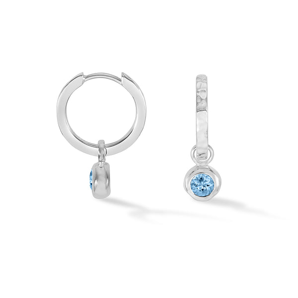SCDE44-S-BT-Dower-and-Hall-Sterling-Silver-Blue-Topaz-Hammered-Huggie-Hoops