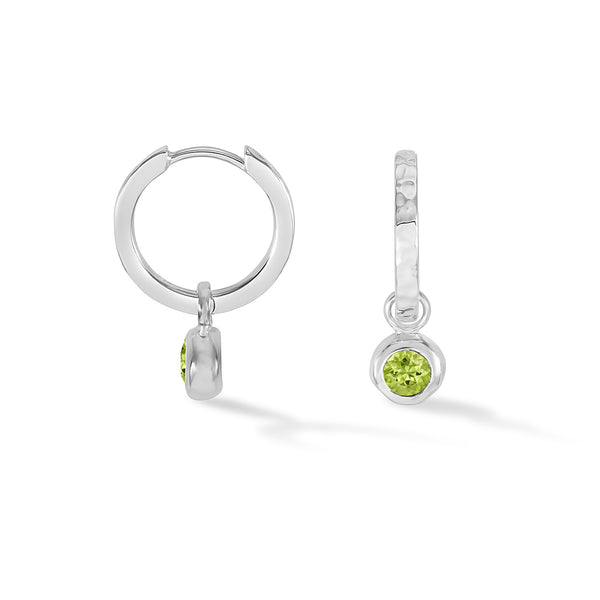 SCDE44-S-PERI-Dower-and-Hall-Sterling-Silver-Peridot-Hammered-Huggie-Hoops