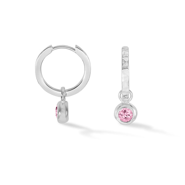 SCDE44-S-PINK-Dower-and-Hall-Sterling-Silver-Pink-Quartz-Hammered-Huggie-Hoops