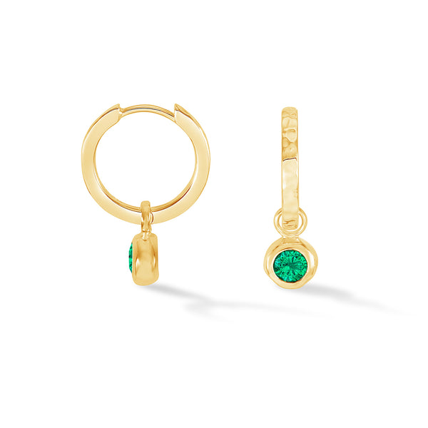 SCDE44-V-GG-Dower-and-Hall-Yellow-Gold-Vermeil-Green-Garnet-Hammered-Huggie-Hoops