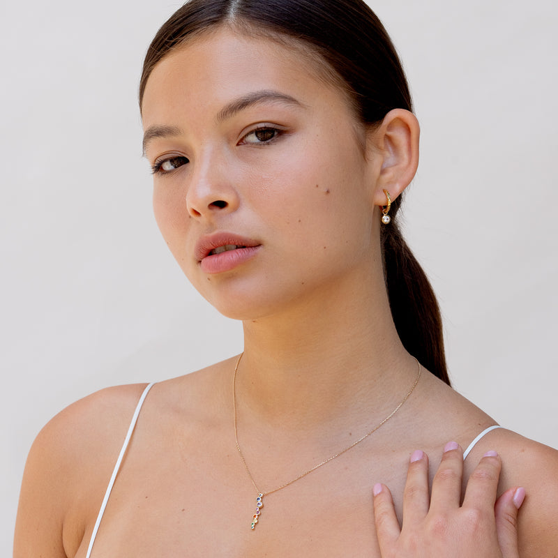SCDE44-V-WT-Dower-and-Hall-Yellow-Gold-Vermeil-White-Topaz-Hammered-Huggie-Hoops-3