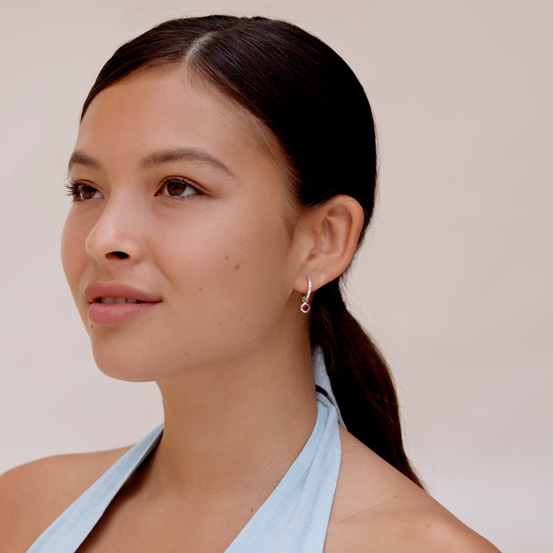 SCDE5-S-RUBY-Dower-and-Hall-Sterling-Silver-Ruby-Hammered-Huggie-Hoops-1