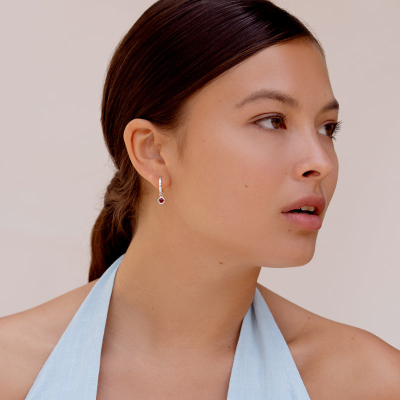 SCDE5-S-RUBY-Dower-and-Hall-Sterling-Silver-Ruby-Hammered-Huggie-Hoops-3