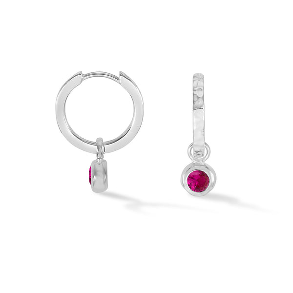 SCDE5-S-RUBY-Dower-and-Hall-Sterling-Silver-Ruby-Hammered-Huggie-Hoops