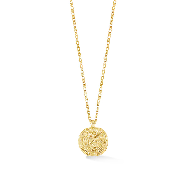 Men's 9k Gold St. Michael Tiny Talisman Necklace
