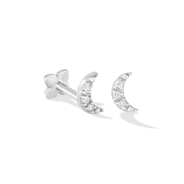 9k Diamond Crescent  Single Labret