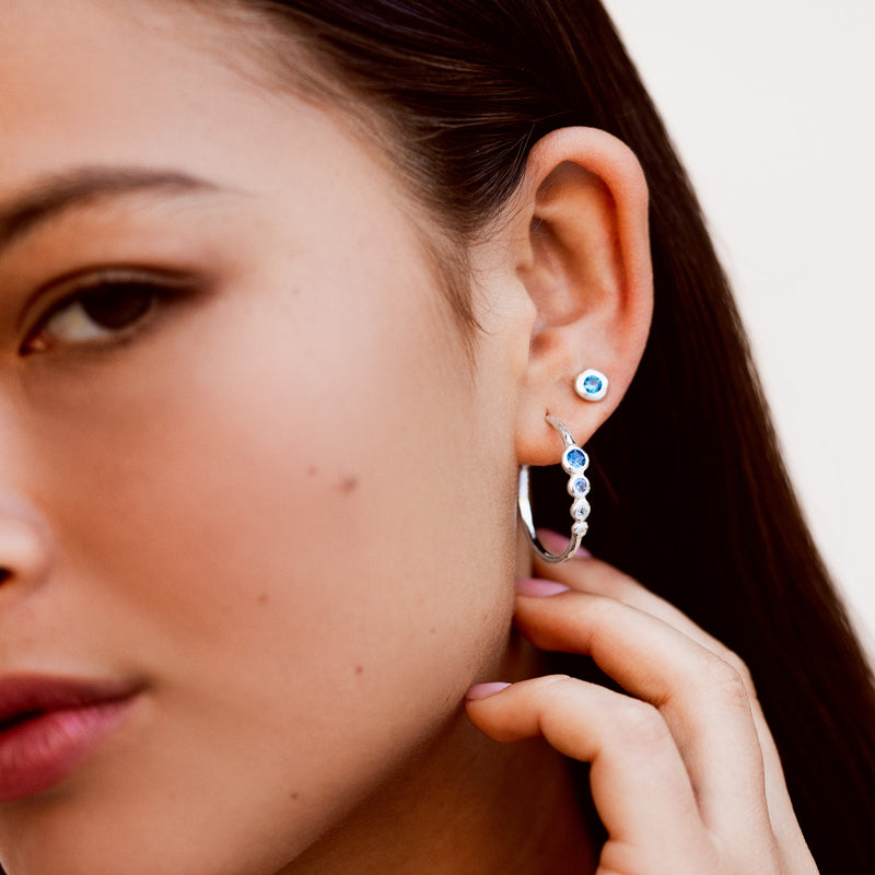 'Blues' Tutti Frutti Hoop Earrings