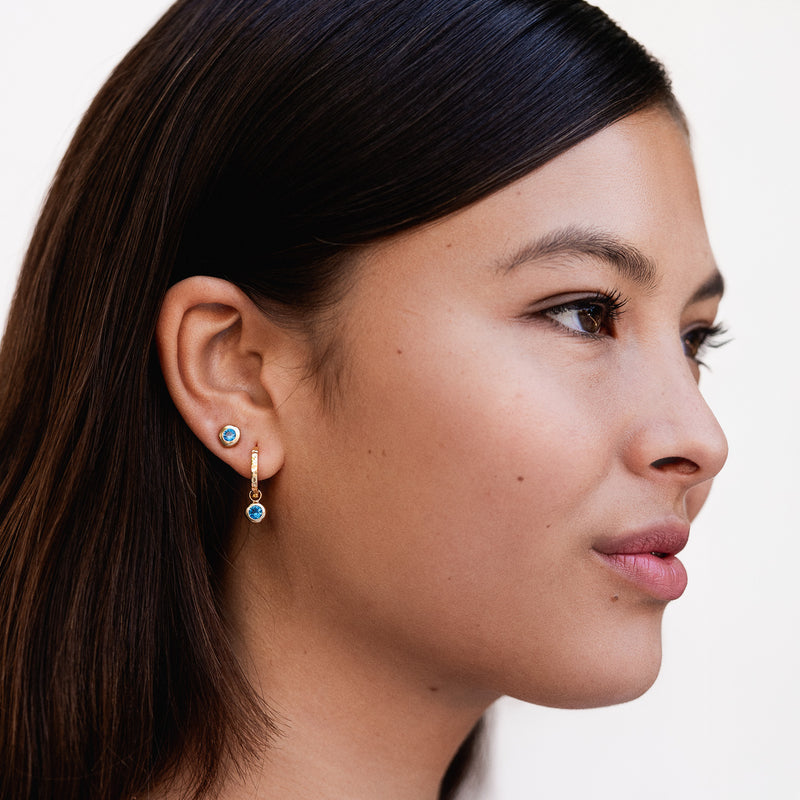 SCDE44-V-COBALT-Dower-and-Hall-Yellow-Gold-Vermeil-Cobalt-Blue-Hammered-Huggie-Hoops-1