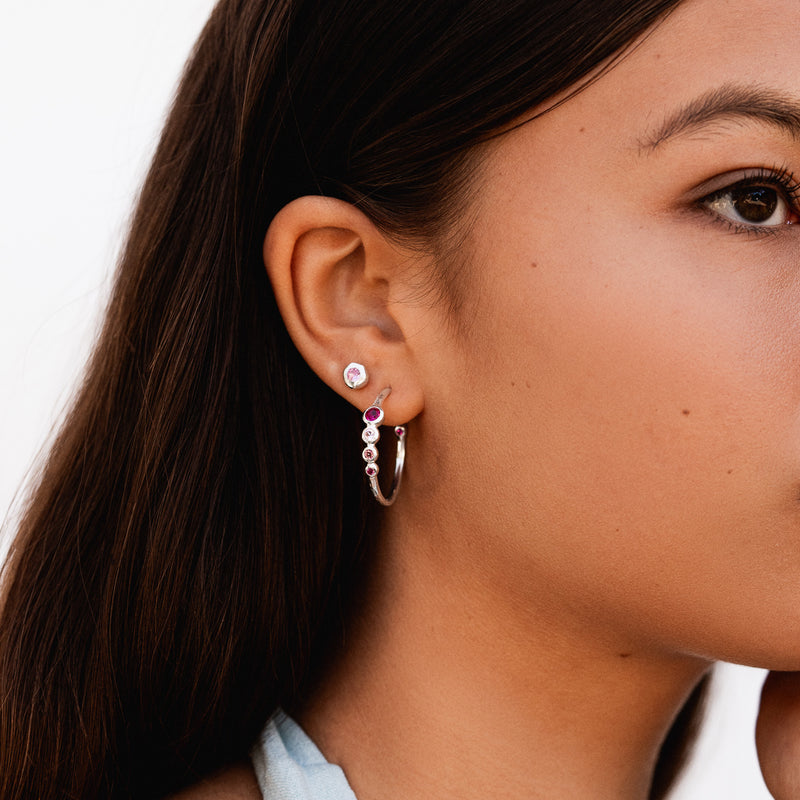'Pinks' Tutti Frutti Hoop Earrings