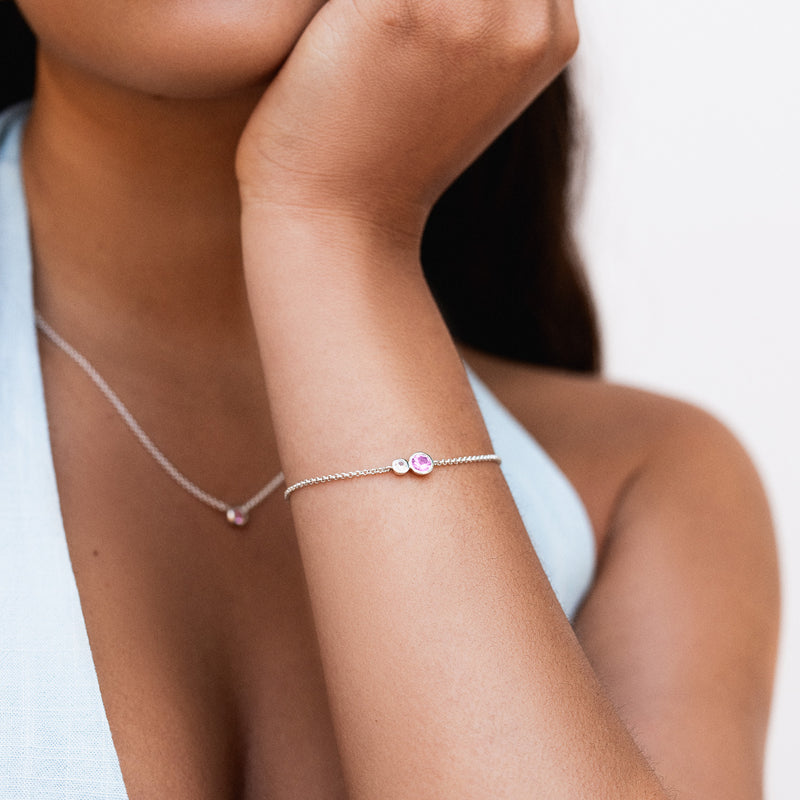 'Rose' Tutti Frutti Duo Chain Bracelet