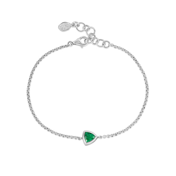 TFB37-S-GG-Dower-and-Hall-Sterling-Silver-Green-Garnet-Trillion-Chain-Bracelet