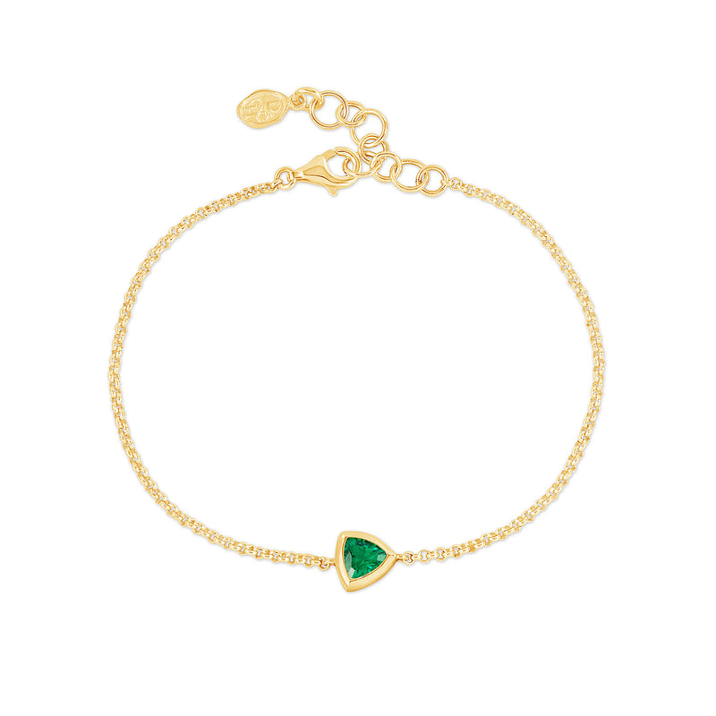 TFB37-V-GG-Dower-and-Hall-Yellow-Gold-Vermeil-Green-Garnet-Trillion-Chain-Bracelet