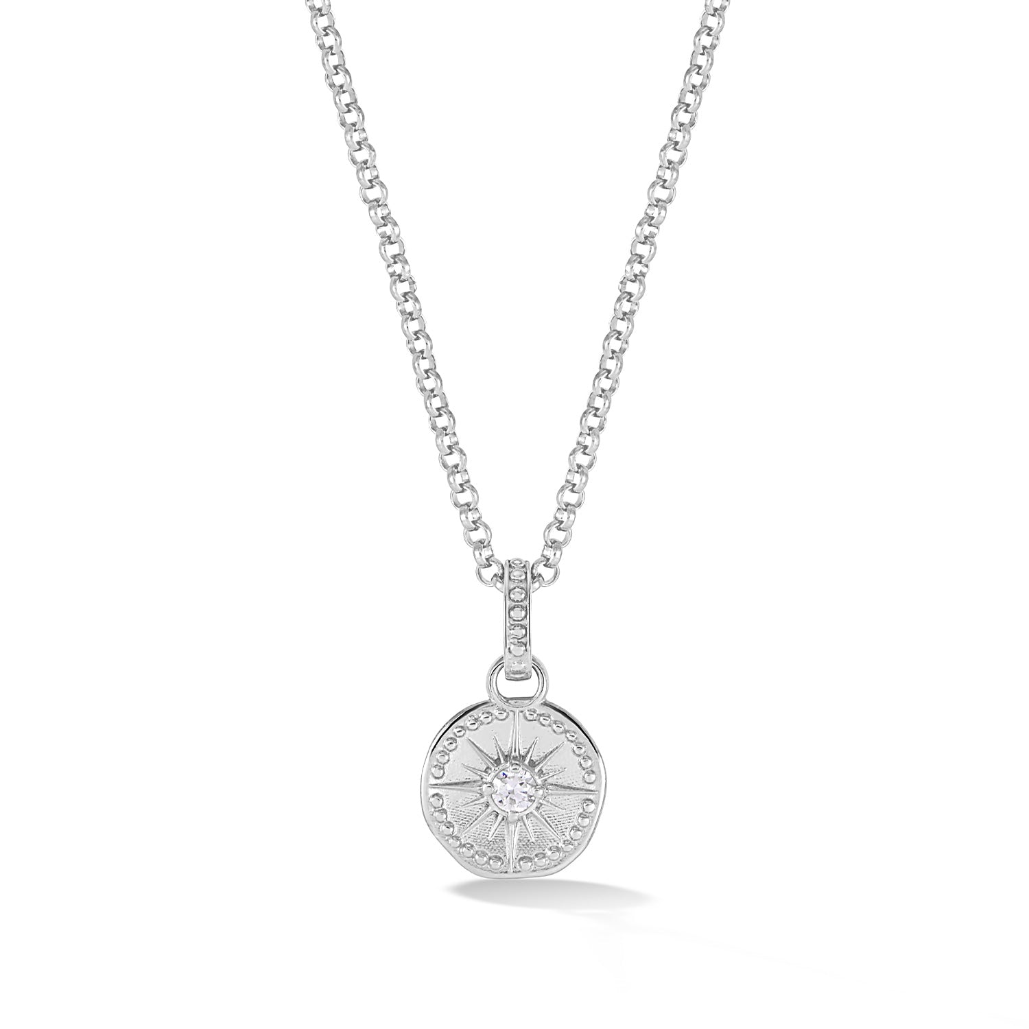 'True North' Narrative™ Talisman Charm Pendant in Silver or Vermeil