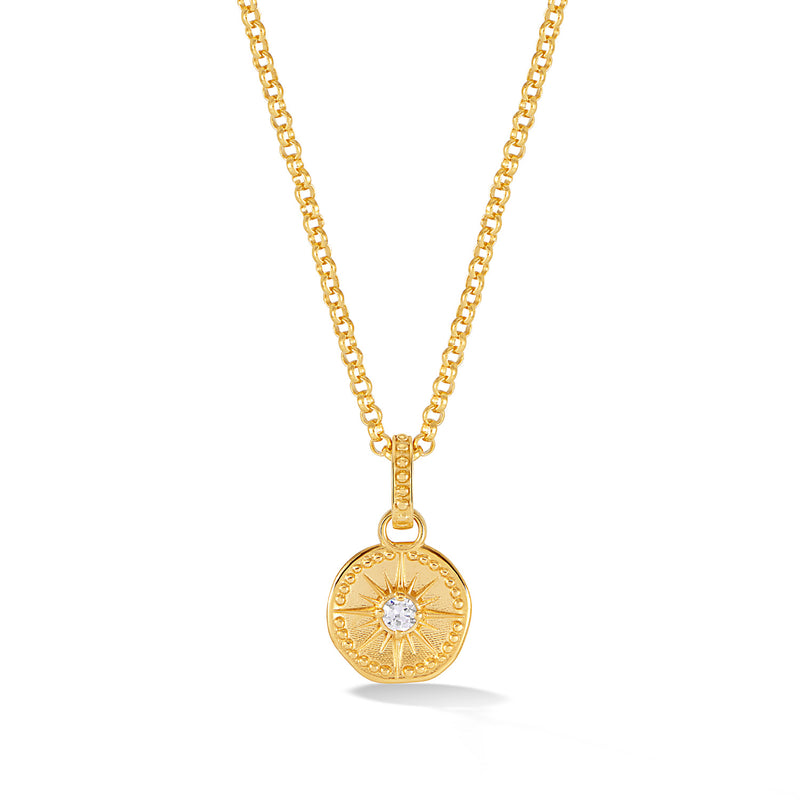 'True North' Narrative™ Talisman Charm Pendant in Silver or Vermeil