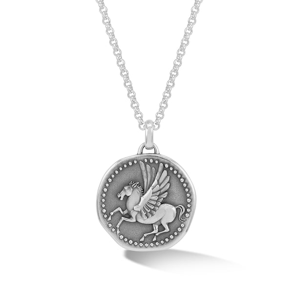 Men's 'Overcome and Thrive' Pegasus Talisman Necklace