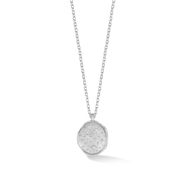 9k Diamond Starry Sky Tiny Talisman Necklace
