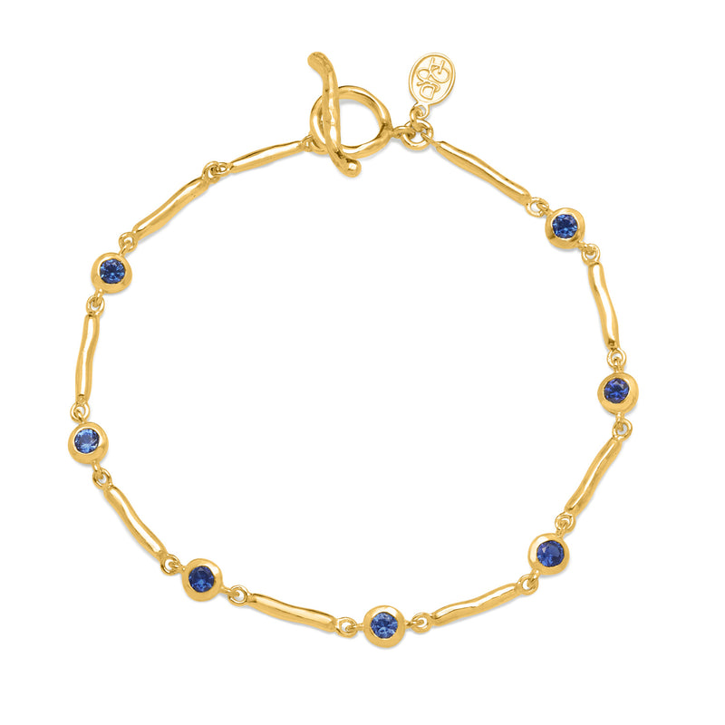 Blue Sapphire Dewdrops Link Bracelet