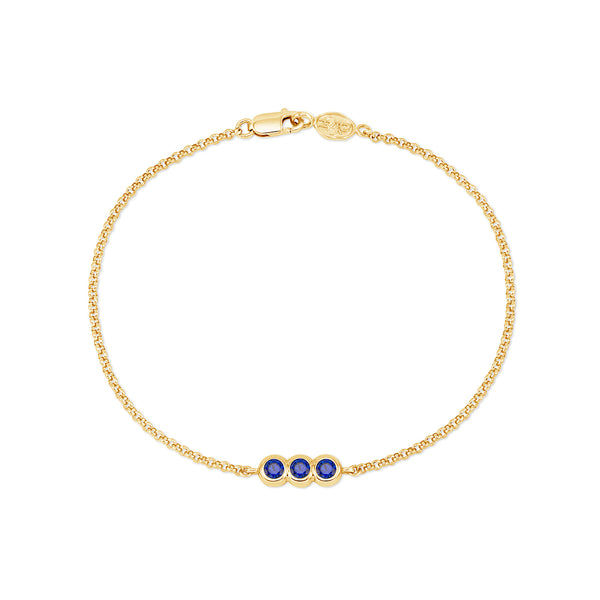 TWB33-9Y-SAPP-Dower-and-Hall-9k-Yellow-Gold-Round-Trio-3mm-Sapphire-Dew-Chain-Bracelet