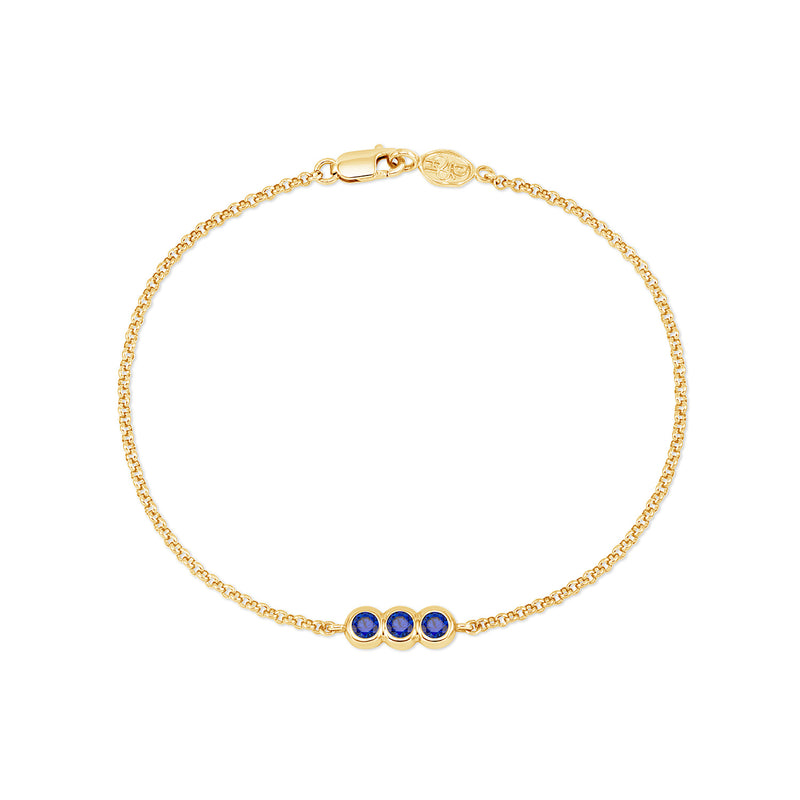 TWB33-9Y-SAPP-Dower-and-Hall-9k-Yellow-Gold-Round-Trio-3mm-Sapphire-Dew-Chain-Bracelet
