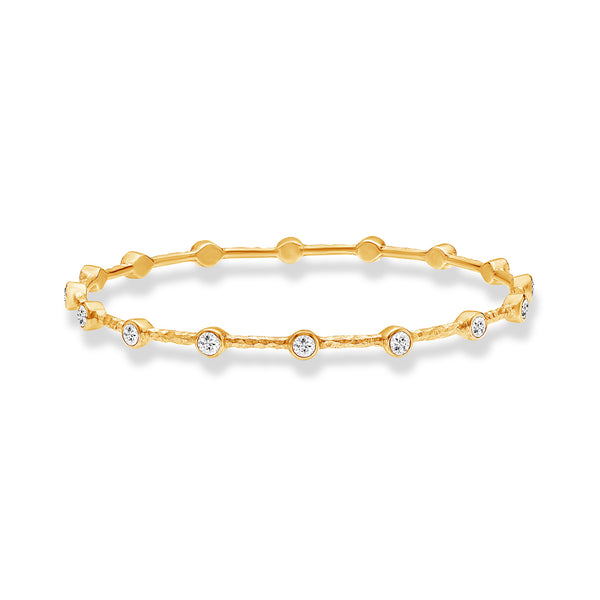 TWBG63-V-WT-Dower-and-Hall-Yellow-Gold-Vermeil-Round-White-Topaz-Array-Bangle