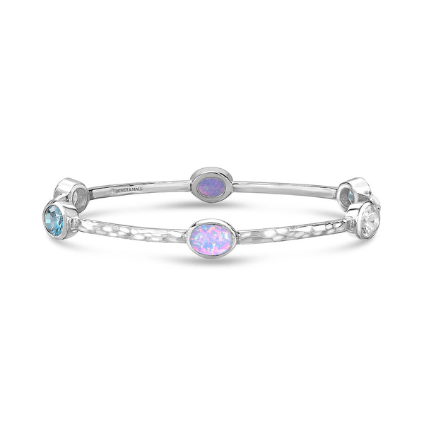 Oval Opal & Topaz Array Bangle