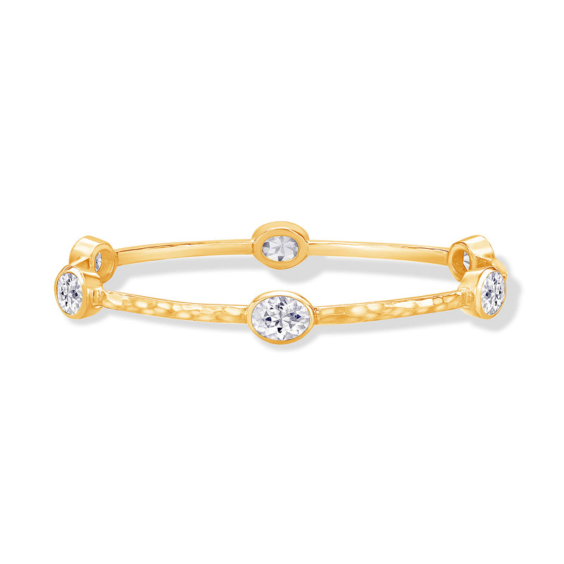    TWBG69-V-WT-Dower-and-Hall-Yellow-Gold-Vermeil-Oval-Oval-White-Topaz-Array-Bangle