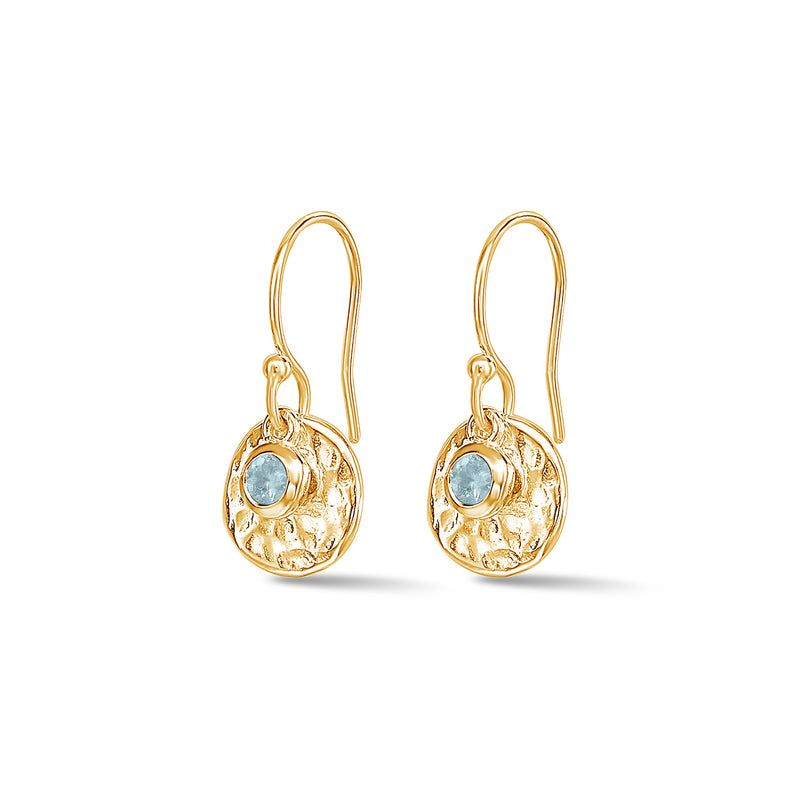 TWE20-V-AQUA-Dower-and-Hall-Yellow-Gold-Vermeil-Hammered-Disc-and-Aquamarine-Array-Earrings