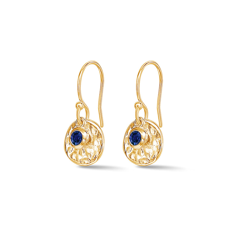 TWE20-V-BSAPP-Dower-and-Hall-Yellow-Gold-Vermeil-Hammered-Disc-and-Blue-Sapphire-Array-Earrings