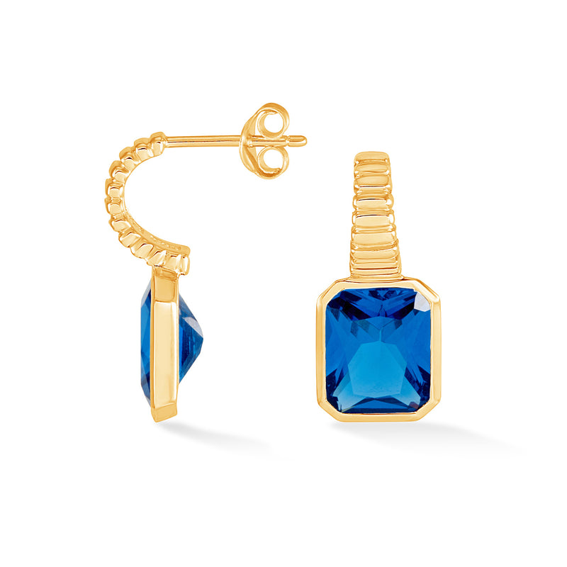 Cobalt Blue Octagon Humbug Earrings