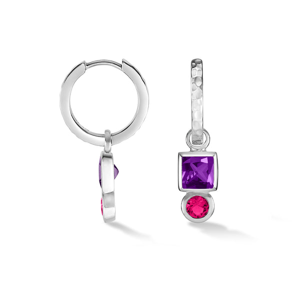 TWE36-S-AME-PT-Dower-and-Hall-Sterling-Silver-Square-Amethyst-Hammered-Huggie-Hoops