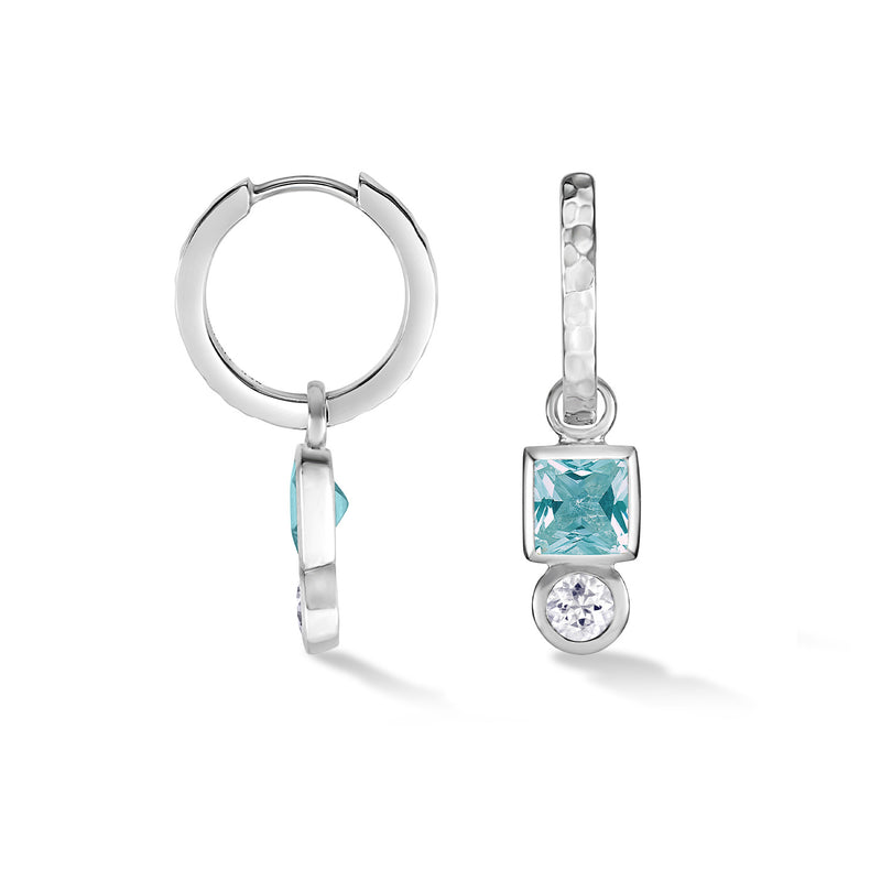 TWE36-S-BT-PT-Dower-and-Hall-Sterling-Silver-Square-Blue-Topaz-Hammered-Huggie-Hoops
