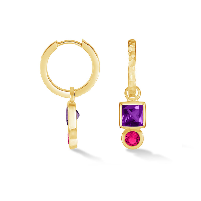 TWE36-V-AME-PT-Dower-and-Hall-Yellow-Gold-Vermeil-Square-Amethyst-Hammered-Huggie-Hoops