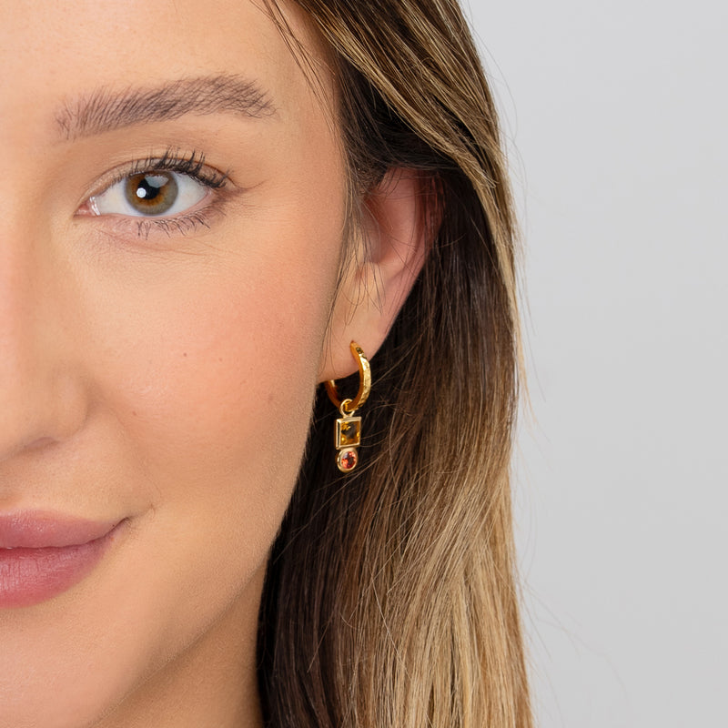 TWE36-V-CIT-TG-Dower-and-Hall-Yellow-Gold-Vermeil-Square-Citrine-Hammered-Huggie-Hoops-3