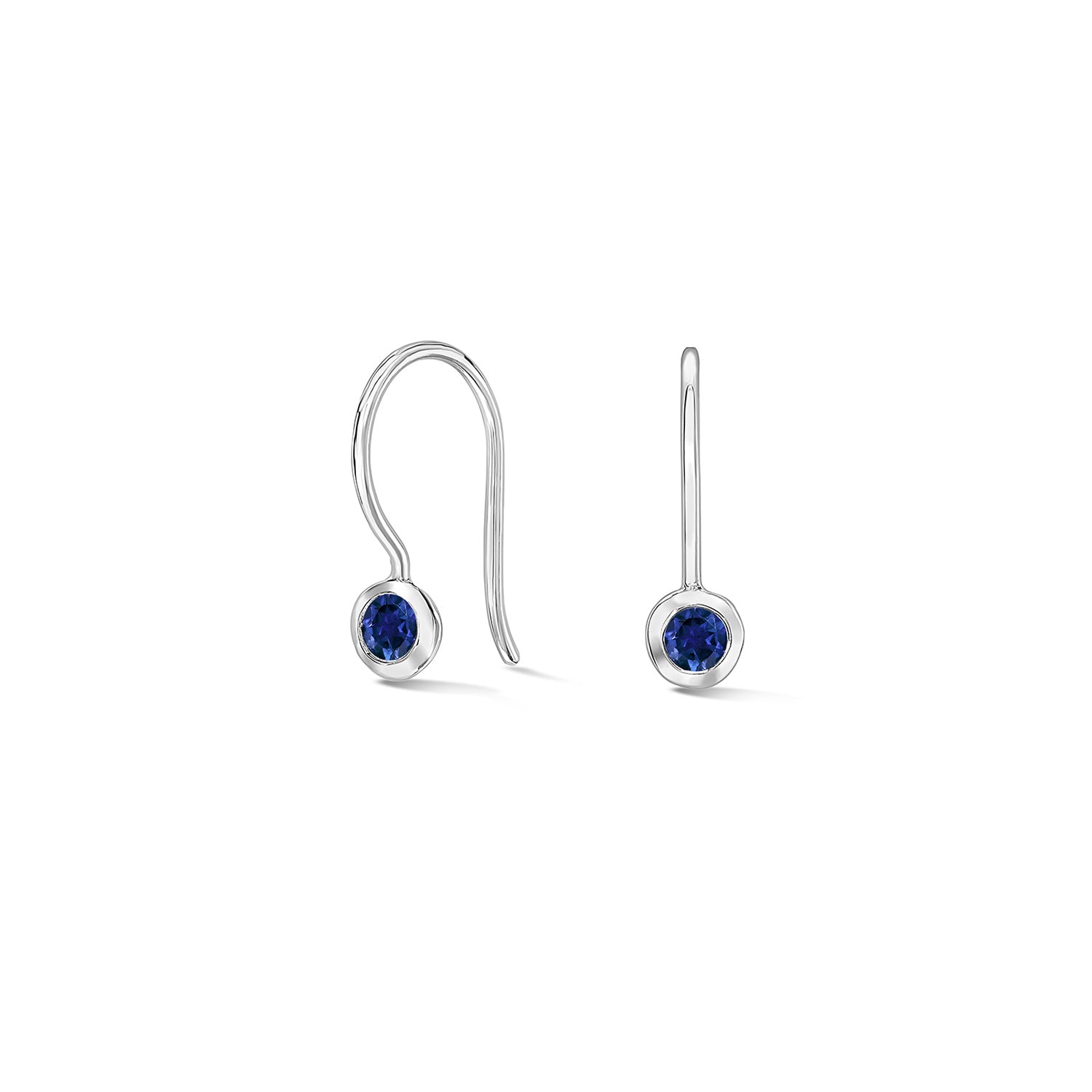 Sapphire Dewdrop Earrings Sterling Silver or Gold Vermeil