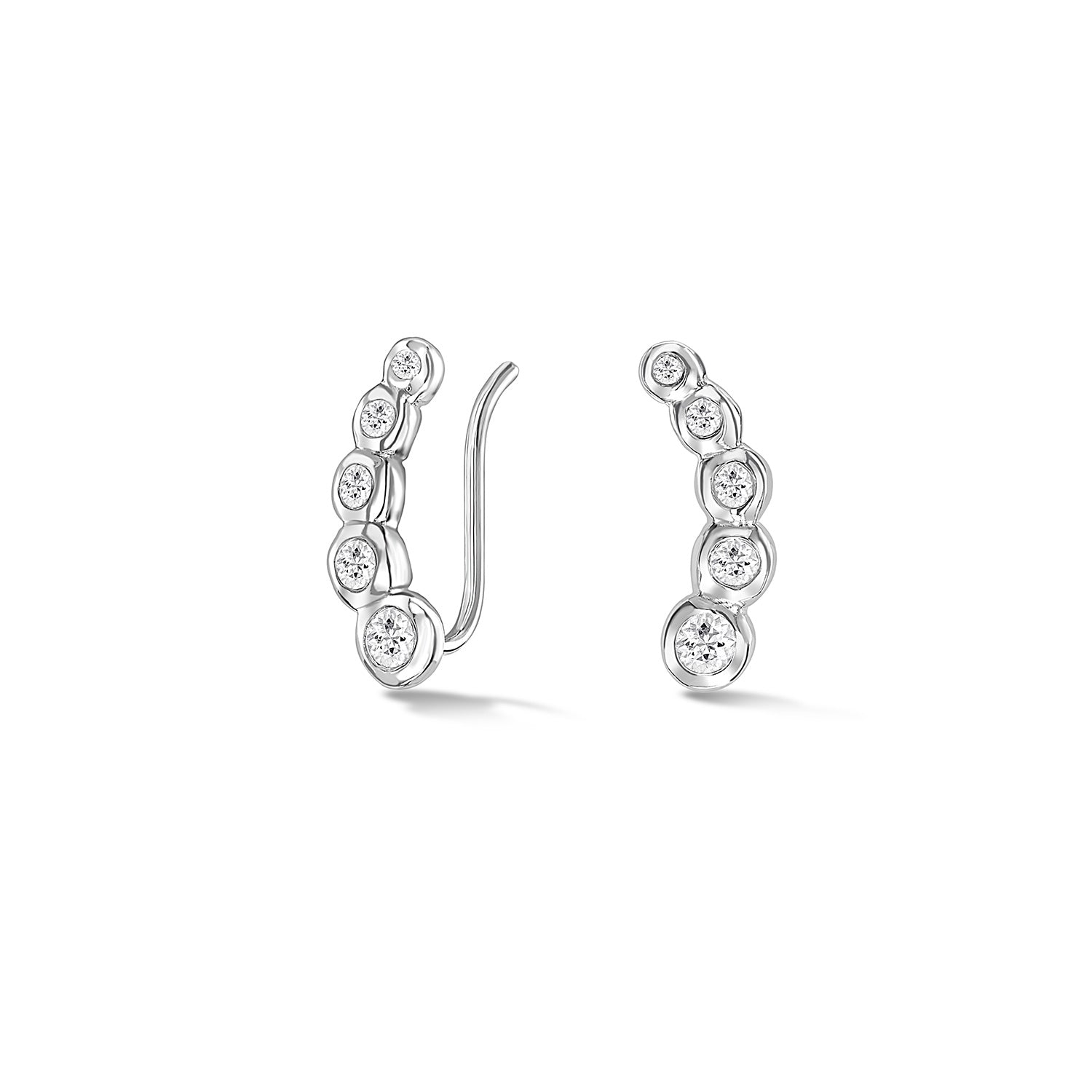 Sapphire Dewdrop Ear Climbers