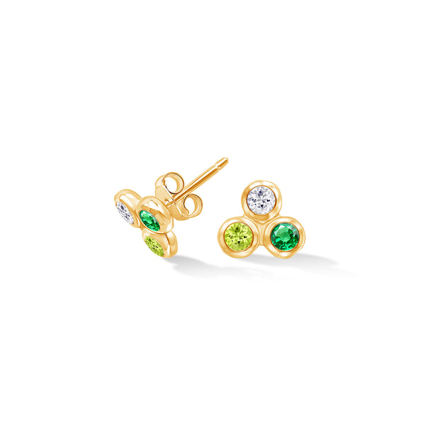 TWE60-V-GREENS-Dower-and-Hall-Yellow-Gold-Vermeil-Greens-Array-Trio-Studs