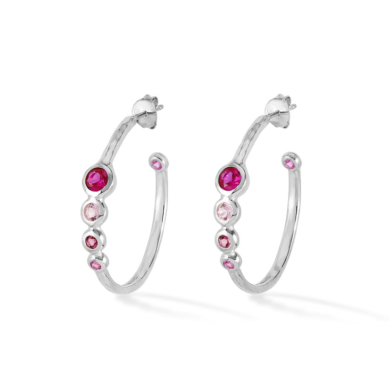 'Pinks' Tutti Frutti Hoop Earrings