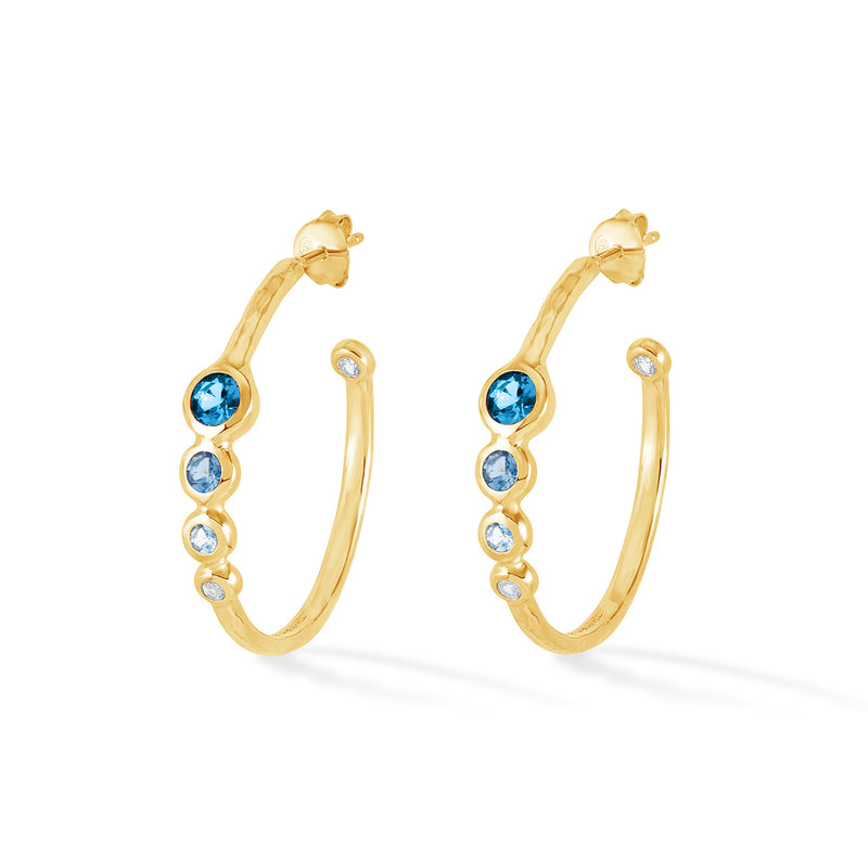 'Blues' Tutti Frutti Hoop Earrings