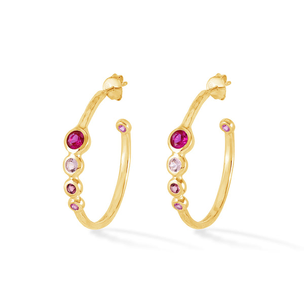 'Pinks' Tutti Frutti Hoop Earrings
