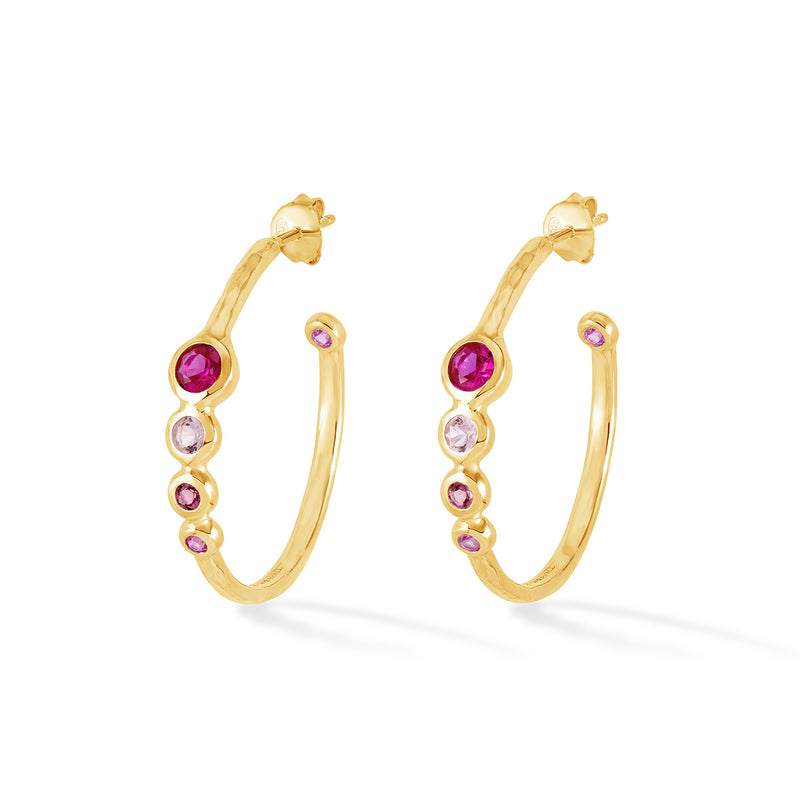 'Pinks' Tutti Frutti Hoop Earrings