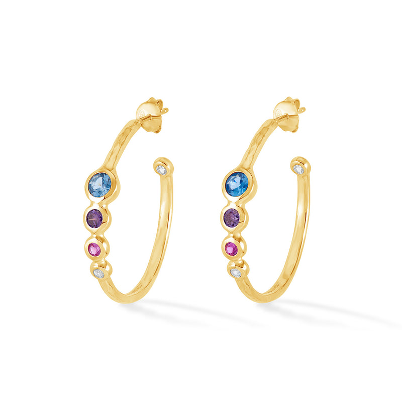 'Twilight' Tutti Frutti Hoop Earrings