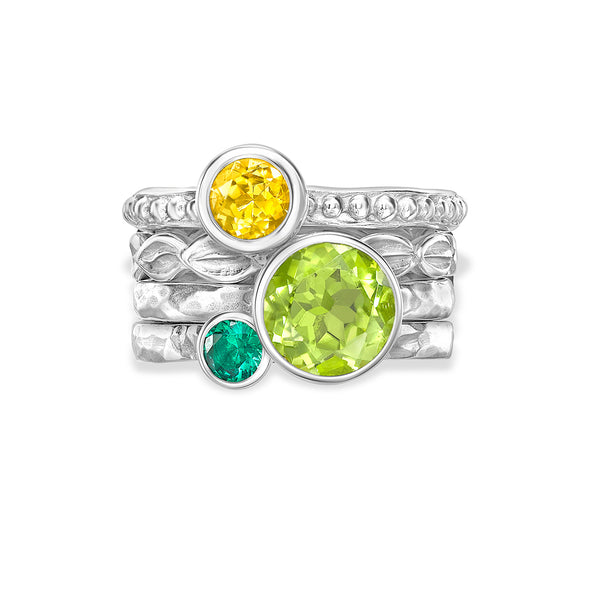     TWR-SPRINGTIME-Dower-and-Hall-Sterling-Silver-Springtime-Twinkle-Stacking-Rings