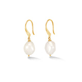 White Baroque Pearl Earrings